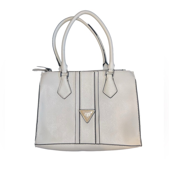 G by Guess Handbags - Guess Los Angeles White Faux Leather Purse Crossbody Tote